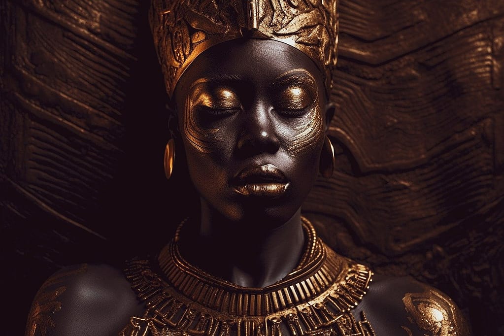 golden color makeup for black omen